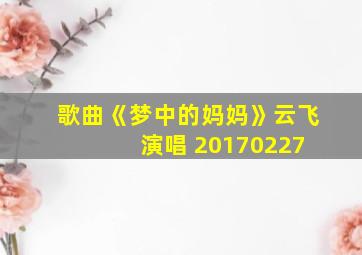 歌曲《梦中的妈妈》云飞 演唱 20170227